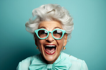 Woman smile happy old senior person