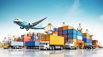 container cargo freight ship. generative ai