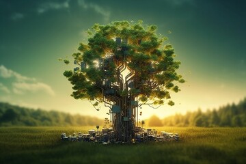 Cybernetic Woods, Virtual Grove, Techno-Forest, Digital Woodland, AI Wilderness, Techno-Nature, Generative IA