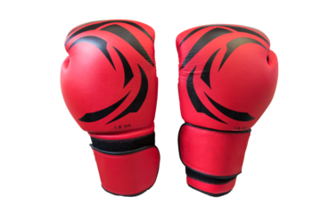 red boxing gloves isolated without background