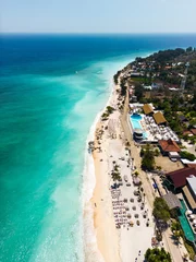 Voilages Bali Gili Island beach aerial landscape by drone. aerial view of Gili Trawangan in Lombok, Bali, Indonesia 
