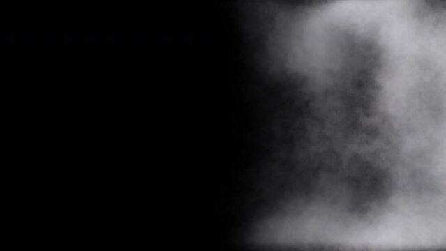 Abstract smoke background. White smoke flowing on black background. Luma matte.