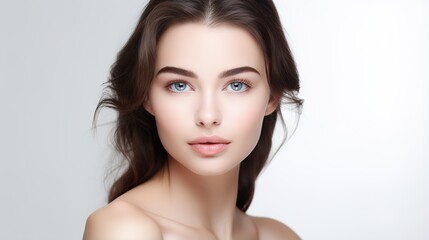 Young woman with perfect skin clean. generative ai