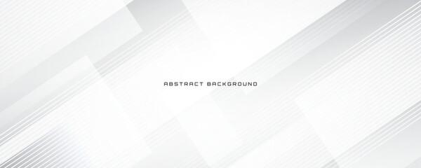 White geometric abstract background overlap layer on bright space with lines effect decoration. Modern graphic design element cutout style concept for banner, flyer, card, cover, or brochure