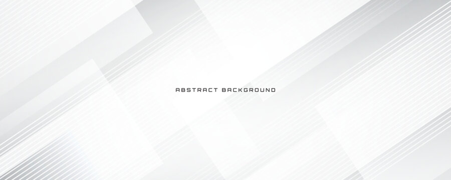 White Geometric Abstract Background Overlap Layer On Bright Space With Lines Effect Decoration. Modern Graphic Design Element Cutout Style Concept For Banner, Flyer, Card, Cover, Or Brochure