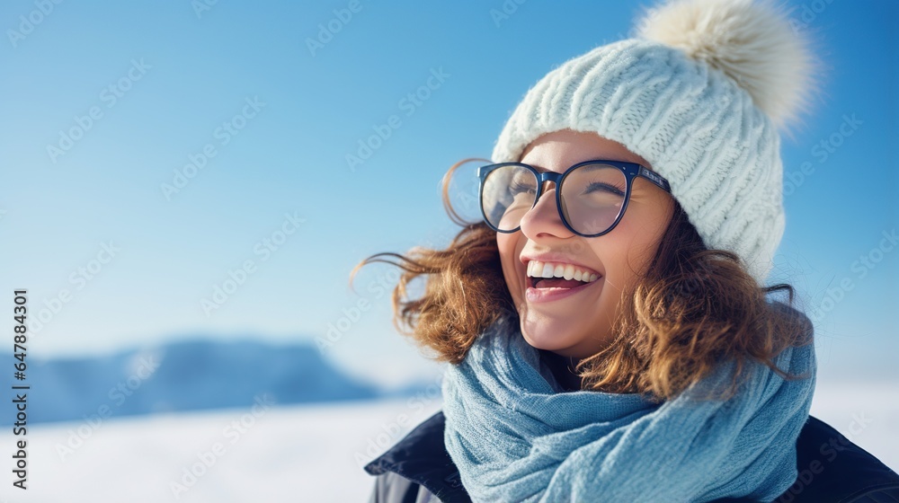 Canvas Prints portrait of a woman in winter