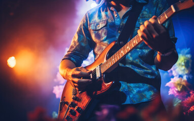 Obraz premium A musician playing a live concert. Generative AI