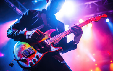 Obraz premium A musician playing a live concert. Generative AI