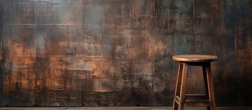 Isolated antique stool made of wood