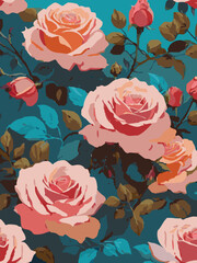 Rose Vector Artwork in Dark Background