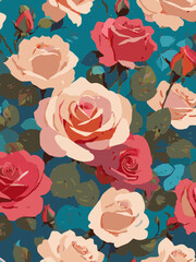 Rose Vector Artwork in Dark Background