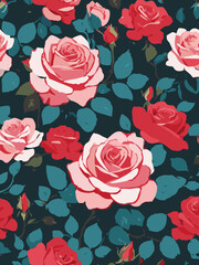 Rose Vector Artwork in Dark Background