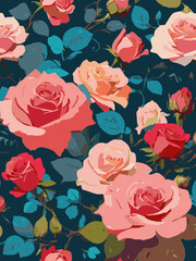 Rose Vector Artwork in Dark Background