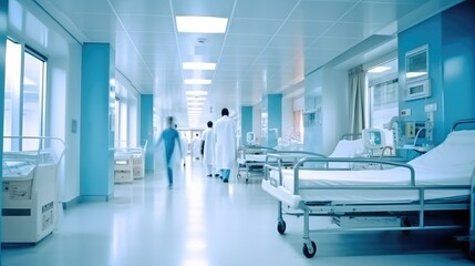 A motion blurred photography in hospital.