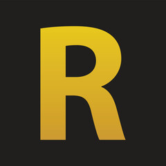 Art of Alphabet with gold color.