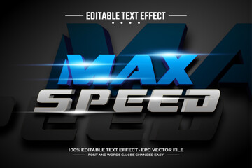 Max speed 3D editable text effect template