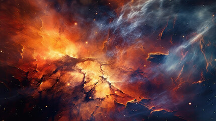 Interstellar space featuring an alien nebula