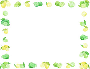 レモンとライムをあしらった背景フレーム
