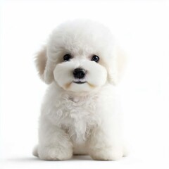 Obraz premium Bichon Frise Puppy's Bright Eyes, Generative AI