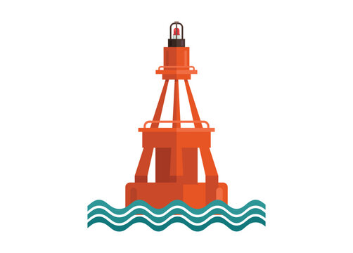 Tall buoy lantern. Simple flat illustration.