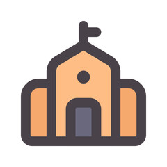 Obraz premium school flat line icon