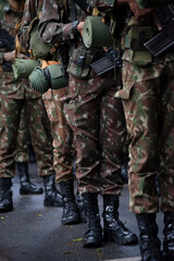 Army soldiers are seen at the Brazilian Independence Day parade in the city of Salvador, Bahia.