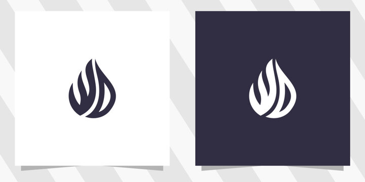letter wd dw with fire logo design