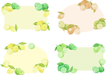 レモンとライムを散りばめたフレームのセット