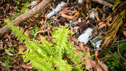 abandoned damaged electrical equipment waste