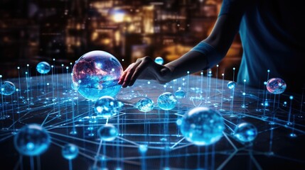 Global connectivity, exploring the futuristic cyberspace network, the smart city grid and 5g or 6g evolution, a worldwide web of intelligence, IoT, cloud computing, Generative AI.