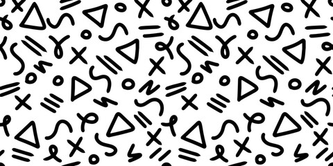 Doodle sketch style of Simple childish scribble for children or trendy design. seamless pattern creative minimalist style art background.