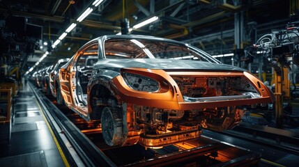 Smart vehicle technology, sustainable mobility & efficient navigation, futuristic automation, advanced robotics in manufacturing & efficiency, intelligent factory, high-tech robotics, Generative AI.