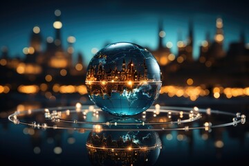 Global connectivity, exploring the futuristic cyberspace network, the smart city grid and 5g or 6g evolution, a worldwide web of intelligence, IoT, cloud computing, Generative AI.