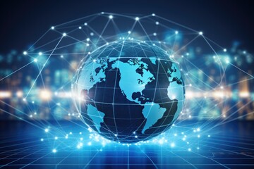 Global connectivity, exploring the futuristic cyberspace network, the smart city grid and 5g or 6g evolution, a worldwide web of intelligence, IoT, cloud computing, Generative AI.