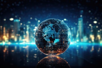 Global connectivity, exploring the futuristic cyberspace network, the smart city grid and 5g or 6g evolution, a worldwide web of intelligence, IoT, cloud computing, Generative AI.