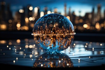 Global connectivity, exploring the futuristic cyberspace network, the smart city grid and 5g or 6g evolution, a worldwide web of intelligence, IoT, cloud computing, Generative AI.