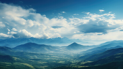 Obraz premium Landscape shot capturing dramatic cloud formations over a mountain range