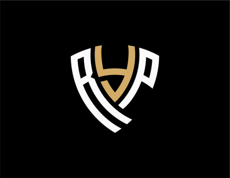 RYP creative letter shield logo design vector icon illustration