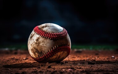 Fototapeta na wymiar Close-up of a baseball. Generative AI