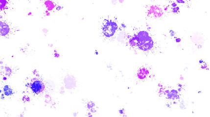 Lilac paint stains with transparent background. Splash background with drops and stains.