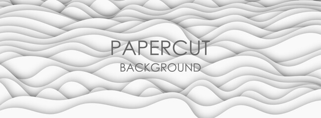  Modern paper cut art cartoon abstract wave background. Banner, flyer, presentation and poster template. 3d Origami Design. Vector illustration