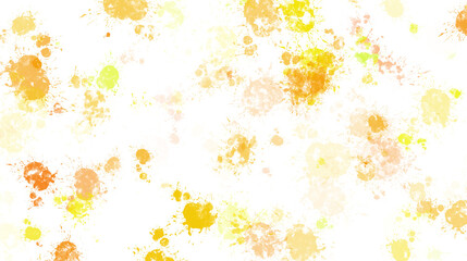 Yellow paint stains with transparent background. Splash background with drops and stains.