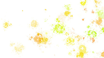 Yellow paint stains with transparent background. Splash background with drops and stains.