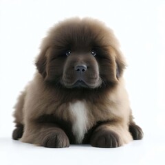 Fototapeta premium Newfoundland's Adorable Puppy Poses, Generative AI