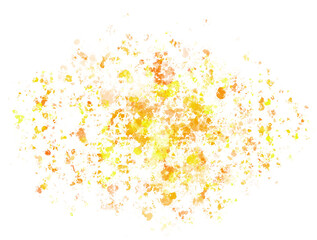 Yellow paint stains with transparent background. Splash background with drops and stains.