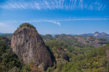 Fototapeta premium A landscape picture of the mountains and hills of Wuyishan