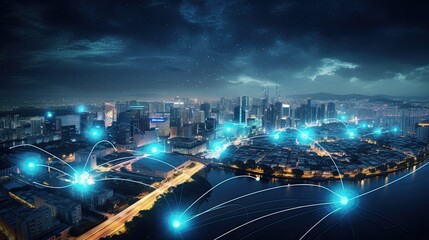 5G wireless network, high speed internet, cloud computing or connect diagram technology, Data storage, service, synchronize, online, financial, Connectivity global, smart city, ecommerce, facility