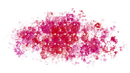 Dark pink paint stains with transparent background. Splash background with drops and stains.
