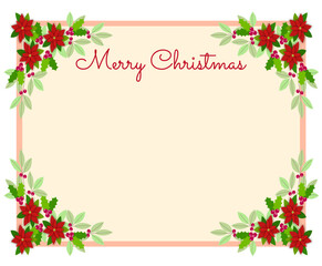 꽃으로 장식된 크리스마스 프레임