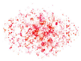 Red paint stains with transparent background. Splash background with drops and stains.

